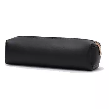Lotteracca Pencil Case PU Leather Simple Adult Cute Smooth Water Repellent Women s Opening/Closing (Black) чёрный