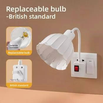 Lotus Flowers Night Lights With Switch Bulb Socket Converter Creative E27 Lamp Holder Home Decor UK-without lights