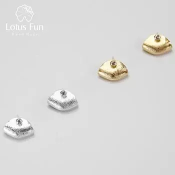 Lotus Fun Handbag Design Настоящее серебро 925 пробы с натуральным цирконием Изящные серьги-гвоздики Лучший подарок