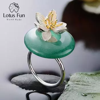 Lotus Fun Lotus Whispers Ring Настоящее серебро 925 пробы Натуральные ювелирные изделия ручной работы для женщин