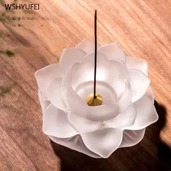 Lotus glazed incense burner Indoor and outdoor incense burning home decor Feng Shui sacrifice Buddhist Hall temple sacrifice