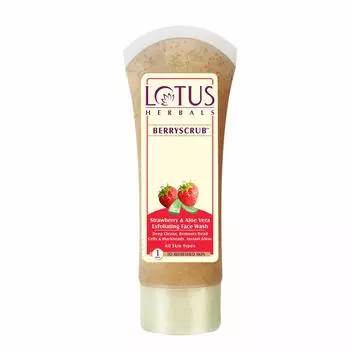 Lotus Herbals Berryscru Отшелушивающее средство для умывания с клубникой и алоэ вера 120 г