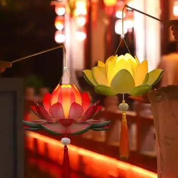 Lotus Lantern DIY Kit Ручной фонарь в китайском стиле DIY Lantern Kit Праздничное украшение для рождественского весеннего фестиваля Вечеринки середины осени красный