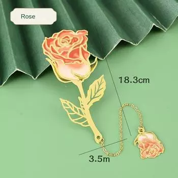Lotus Leaf Lotus Leaf Book Mark Pendant Rose Bookmark New Year Gift Metal Bookmark Student roses