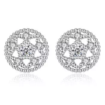 Серьги-гвоздики в форме лотоса, женская простота, посеребренные серьги, новые модные серьги-гвоздики в форме семян лотоса