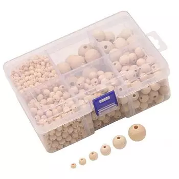 Лоты 1150X, простые круглые бусины-разделители из натурального дерева с большим отверстием, свободные для изготовления ювелирных изделий, серьги-макраме «сделай сам», браслет, ожерелье, аксессуары 6-20mm