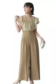 Louet Back Ribbon Lace Комбинированные брюки Платье Формальные Комбинированные брюки Длинное вечернее платье Вечернее платье с коротким рукавом Большой размер Свадебная вечеринка Вечеринка L