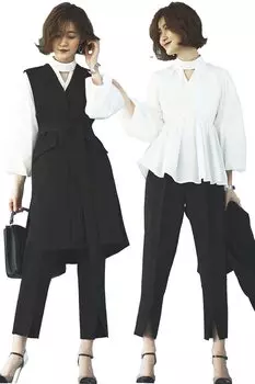 Louet Длинные брюки-жилет Костюм для брюк Церемония Большой Длинный Микс и Выпускной M Черный x Off [Louis Boutique] Женщины, Миссис, Мама, Костюм, Костюм, Повседневный,