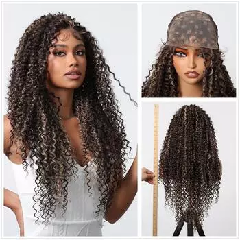 Louis FEREE 13x6 кружевные передние синтетические парики для женщин длинные волнистые темно-коричневые блики средняя часть кружевные парики повседневный косплей высокотемпературное волокно