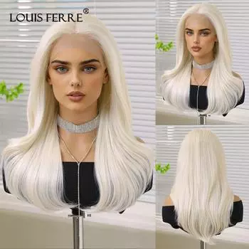 LOUIS FERRE 13x6 кружевной парик длинный волнистый светло-русый парики для женщин повседневные вечерние косплей свадьба высокая плотность термостойкий