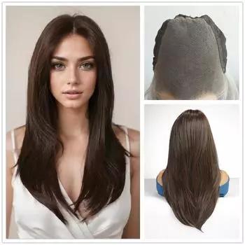 LOUIS FERRE 13x6 кружевные передние парики длинные прямые волосы черные коричневые парики повседневные парики для вечеринок для белых женщин синтетические термостойкие