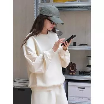 Louvre Autumn Японский спортивный свитер в сплайсе – мягкий, приятный для кожи, удобный повседневный топ для женщин One size темно-синий