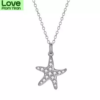 Lovans Женское ожерелье S925 для женщин, классическая серебряная цепочка на шею с морской звездой, симпатичное свадебное украшение Er1397