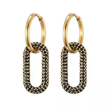 LOVBEAFAS Новые круглые серьги-кольца из нержавеющей стали с цирконием, золотого цвета, медные овальные прямоугольные серьги для женщин Pendientes белый