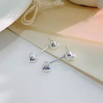 Серьги Love Back Hanging Earrings Простые и универсальные модные и персонализированные серьги в форме персикового сердца Серьги для женщин из ниши