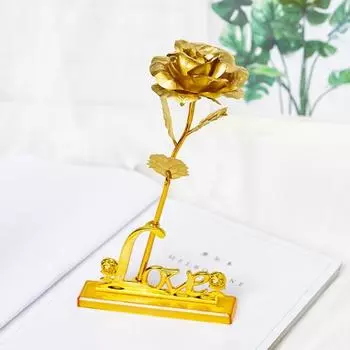 LOVE Base роза с покрытием из золотой фольги 24K LOVE English Double Flower Base (14*3см)