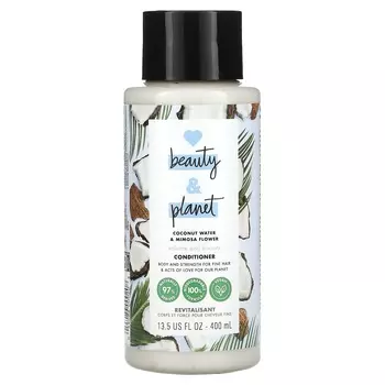 Love Beauty and Planet, Кондиционер Volume & Bounty, кокосовая вода и цветок мимозы, 13,5 жидких унций (400 мл)