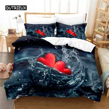 Love Bedding Set Duvet Cover Set 3d Bedding Digital Printing Bed Linen Queen Size Bedding Set Fashion Design EU single(135x200cm)