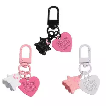 Love Cartoon Cute Ghost Key Chain Pendant Y2K Pendant Sweet Key Ring Ornaments Decoration чёрный