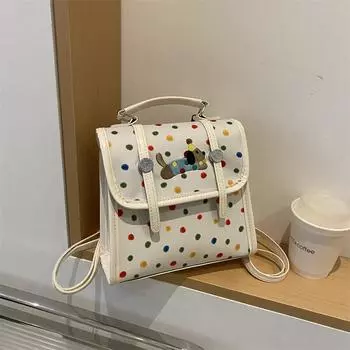 Love cartoon women s bag 2025 versatile texture fashion simple college portable backpack белый