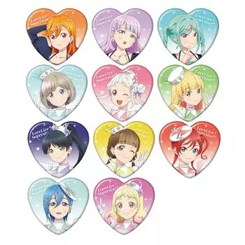 Love character badge collection 11 pieces BOX Live! Superstar!! [Anime version] Heart-shaped