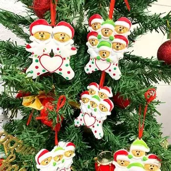 Love Christmas Brown Bear Pendant Resin DIY Name Pendants Family Blessings Ornament Holiday Style B