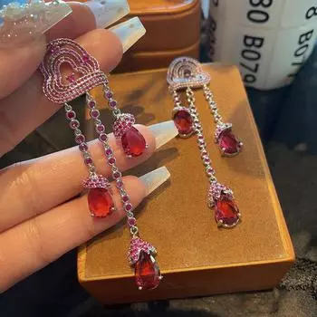 Love Circle, серьги-капли воды, длинные, легкие, роскошные, высококачественные серьги с микроинкрустацией циркония, тонкие и универсальные для отпуска белый