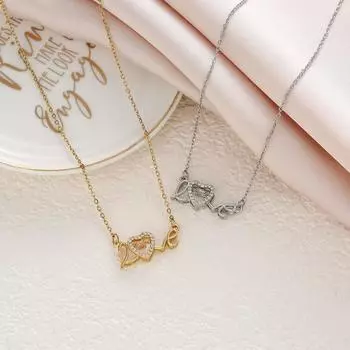 LOVE Clavicle Ожерелье Женская мода Простая личность Титановая сталь Ожерелье