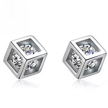 Love Cube 1 пара блестящих сережек-гвоздиков из циркония для женщин, винтажные свадебные украшения, стильный и элегантный модный подарок для девушки