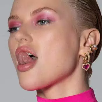 Love earrings women ins cold wind zircon stud earrings temperament simple retro Vintage medieval earrings