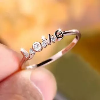 Love Exquisite Ring Women, простое кольцо с микроинкрустацией цирконием, элегантный дизайн ювелирных изделий No. 6