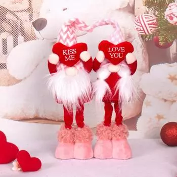 Love Faceless Gnome Handmade Dwarf Dolls Украшение стола Рудольф Гном Плюшевые куклы для подарка на День святого Валентина Украшения для вечеринки