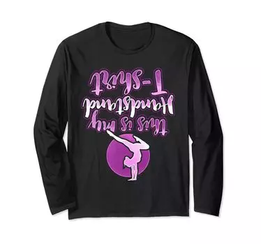 LOVE Gymnastics Cool Gymnastics Girls Turn Flip Beam Long Sleeve T-Shirt чёрный