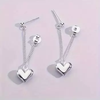 Love Heart Chain Stud Earrings Elegant Dangle Earrings Classic Tassel Earrings Gifts 1 pair