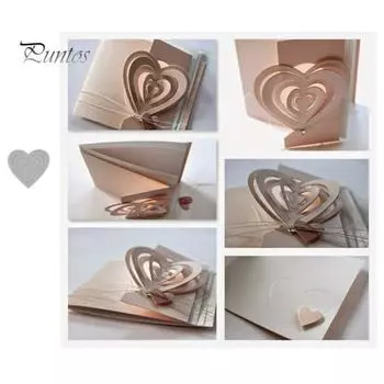 Вырубные штампы в виде сердечек для вырезания своими руками для альбомов, тиснение, бумажные открытки, трафареты для альбомов серебряный