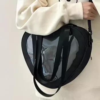Love Heart Design Itabag Women 2025 Новые прозрачные сумки через плечо для девочек Кошельки и сумки Ita Bag для девочек JK Uniform Bag чёрный