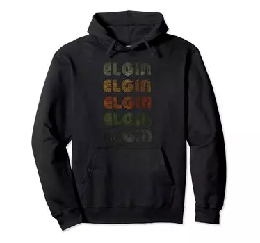 Love Heart Elgin Style Black Elgin Hoodie T-Shirt Grunge/Vintage