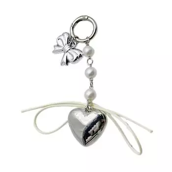 Love Heart Keychain Stylish Bag Pendant Cute Bag Charm Alloy Material Fashion Accessory Perfect Gift for Women and Girls белый