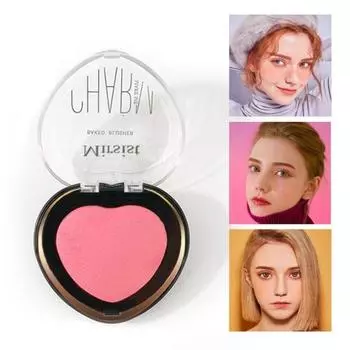 Love Heart Компактная пудра румяна матовая высокопигментированная стойкая натуральная однотонная палитра для макияжа лица для женщин и девушек