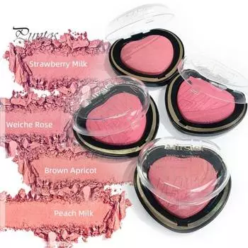Love Heart Компактная пудра румяна матовая высокопигментированная стойкая натуральная однотонная палитра для макияжа лица для женщин и девушек C