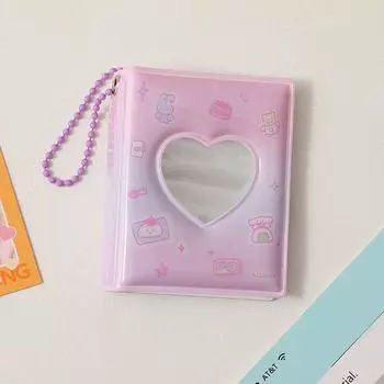 Love Heart Photo Album Pendant Hollow Name Card Book Portable Mini Photo Album