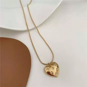 Подвеска Love Heart со стразами и белым цирконием для женщин и девочек, ожерелье в виде змеиной цепи, ретро-ювелирные изделия для вечеринок, подарки