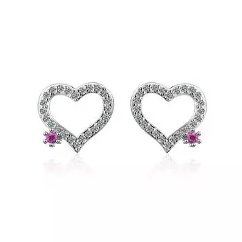 Love Heart Shape Simple Super Fairy Fashion Zirconia Sparkling Classic Stud Earrings for Women Dazzling Female Elegant Accessories Timeless Jewelry