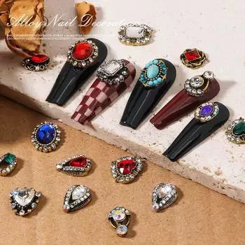 Love Heart Square Nail Charms 3D Nail Art Drills Nail Decorations Nail Art Jewelry Nail Rhinestones 10pcs-S18