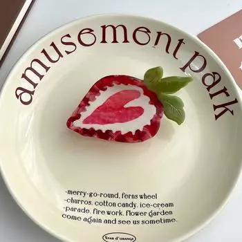 Love Heart Strawberry Hair Claw French Style Shark Clip Fashion Acetic Acid Hair Clip Travel красный