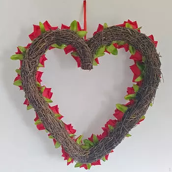Love Heart Wreath Valentine s Day Decorative Valentines Decorations for The Home Door