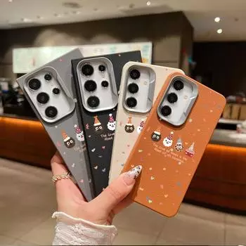 Love Hearts Christmas Gingerbread Print Matte TPU Case For Samsung S24 FE S23 S22 Ultra A16 A55 A54 A35 A34 A15 A14 Soft Slim Shockproof Phone Cover Samsung S24 чёрный