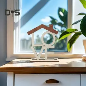 LOVE HOME украшение для рабочего стола с деревянной основой для домашнего офиса, гостиной, стола, центральная часть, полый орнамент с английской буквой, рождественский подарок чёрный