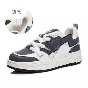 Love leather little white shoes women s 2025 spring new thick-soled breathable sports board shoes casual versatile height-increasing women s shoes 35