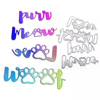 LOVE Letter Animal Foot Design Pattern Металлические трафареты DIY Скрапбукинг Трафарет для тиснения Бумага Ремесло Шаблон альбома серебряный